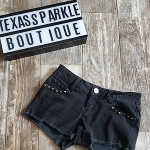 ❤ SALE Decree Black Shorts with spikes